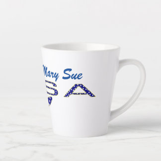 Rose USA Flag Blue Personalised Latte Mug