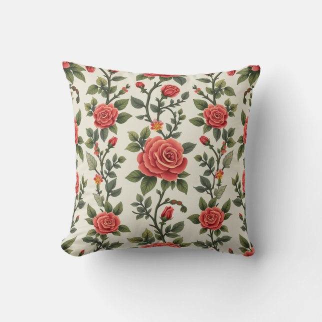 Rose Vine Pattern Cushion (Front)