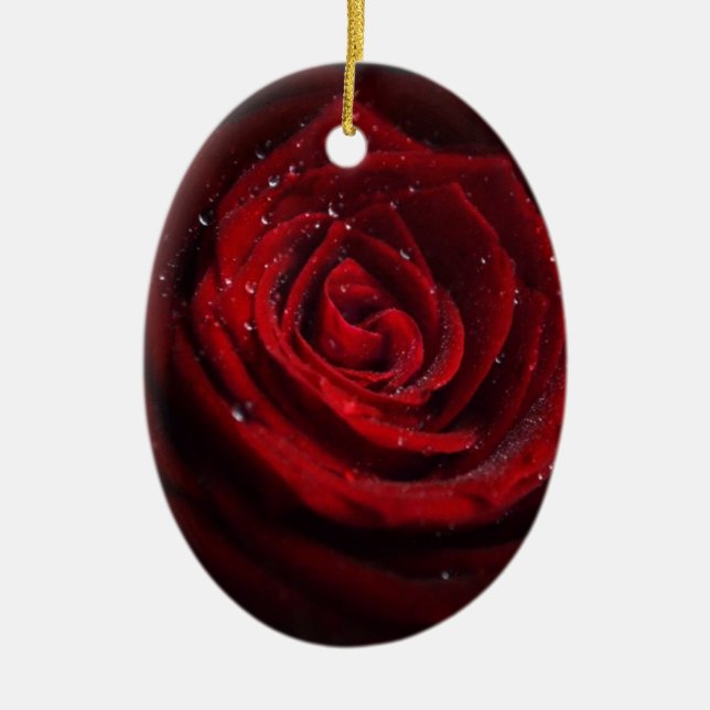 Rose Vines Heart Pattern Flower Peace Love Destiny Ceramic Tree Decoration (Front)