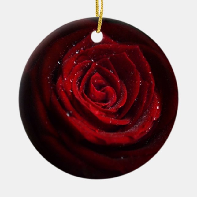 Rose Vines Heart Pattern Flower Peace Love Destiny Ceramic Tree Decoration (Front)
