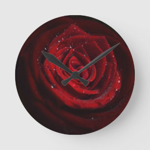 Rose Vines Heart Pattern Flower Peace Love Destiny Round Clock