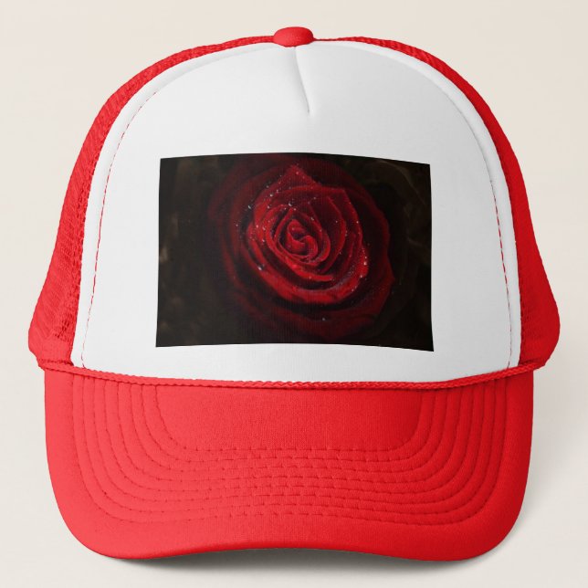 Rose Vines Heart Pattern Flower Peace Love Destiny Trucker Hat (Front)