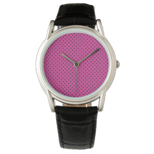 Rose Violet and Black Dots  Watch