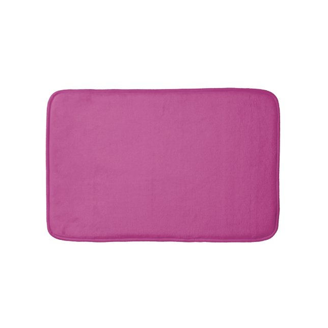 Rose Violet Solid Colour Print, Dark Magenta Pink Bath Mat (Front)