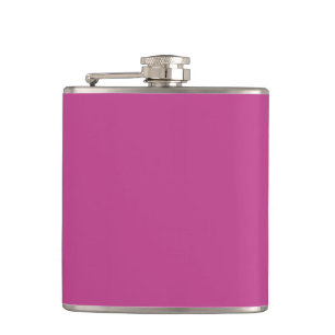 Rose Violet Solid Colour Print, Dark Magenta Pink Hip Flask