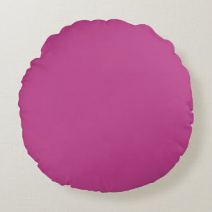 Rose Violet Solid Colour Print, Dark Magenta Pink Round Cushion