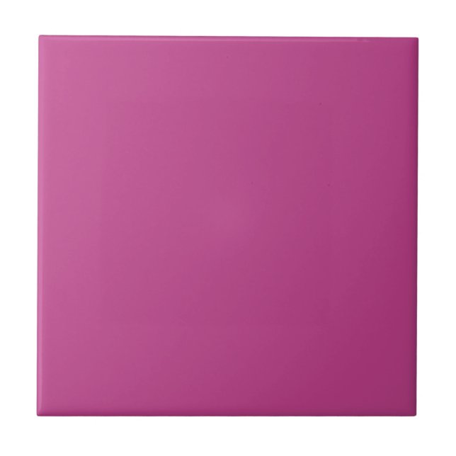 Rose Violet Solid Colour Print, Dark Magenta Pink Tile (Front)
