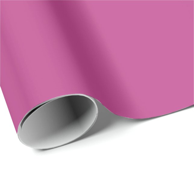 Rose Violet Solid Colour Print, Dark Magenta Pink Wrapping Paper (Roll Corner)