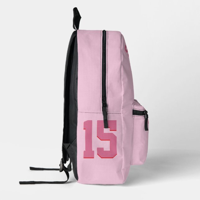 Rose Volleyball Girls Pink Team 2 Printed 3 Backpack (Left)
