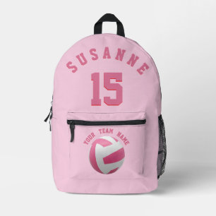 Rose Volleyball Girls Pink Team 2 Printed Backpack