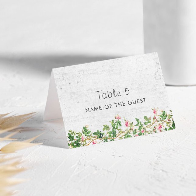 Rose Wall Vintage Style Journal Wedding Place Card (Creator Uploaded)