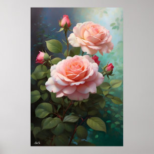 Rose   WallArt   Oil Painting Style  Poster