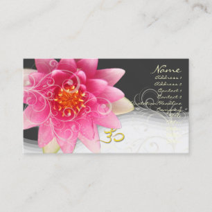 Rose water lilly+pearly swirls+om/diy background business card