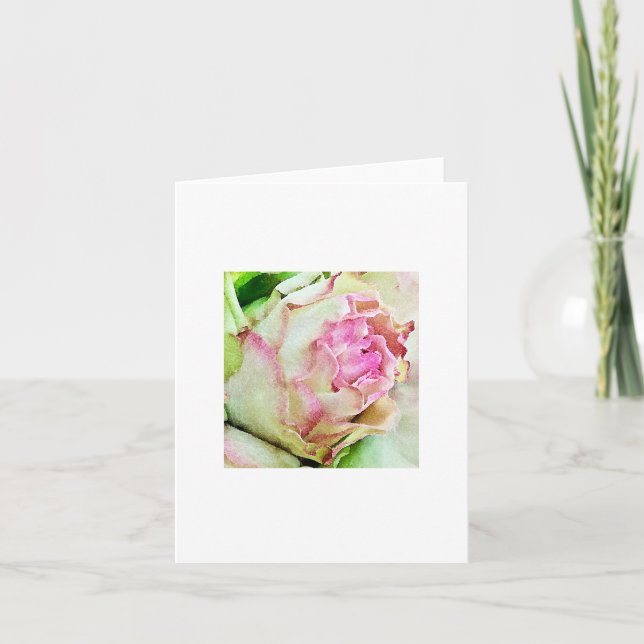 Rose Watercolor Art Print Note Card (Front)