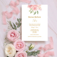 ROSE Watercolor Brews Before I Do Invitation