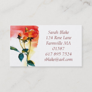 Rose Watercolor Business Card
