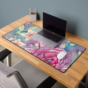 Rose Watercolor Desk Mat