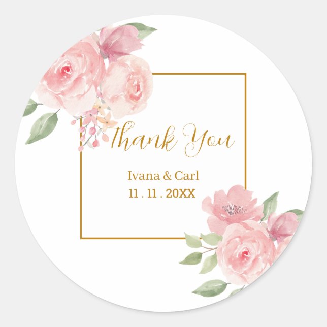 ROSE Watercolor Flower Label (Front)