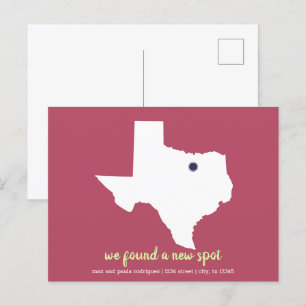 Rose We Found a New Spot - Texas Moving Announceme Postcard