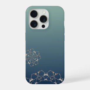 Rose Web Gradient Blue iPhone 15 Pro Case