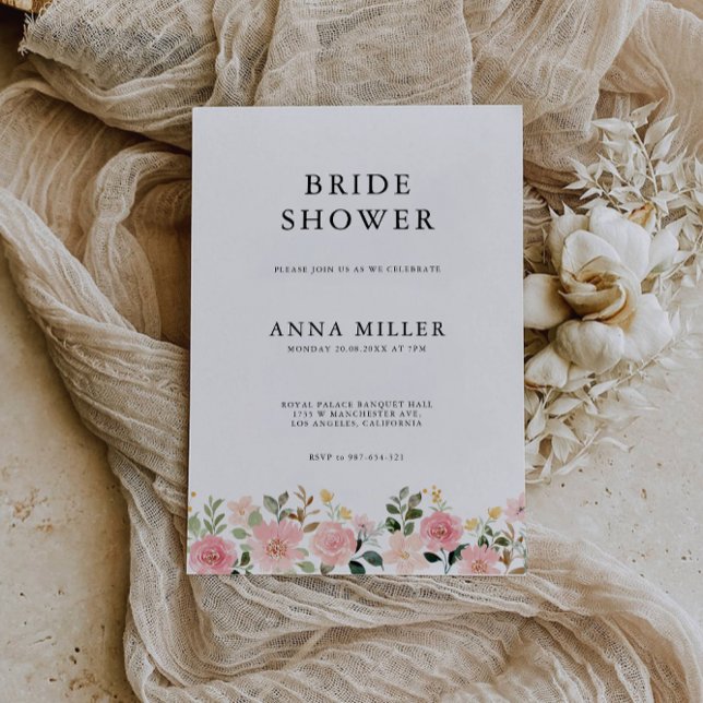 Rose Wedding  Bridal Shower Invitation (Rose Wedding Bridal Shower Invitation)