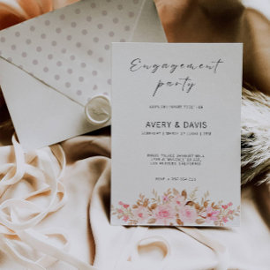 Rose Wedding  Engagement Invitation 