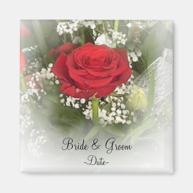 Rose Wedding Favour Magnet (Front)