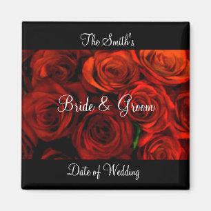 Rose Wedding Favour Magnet template