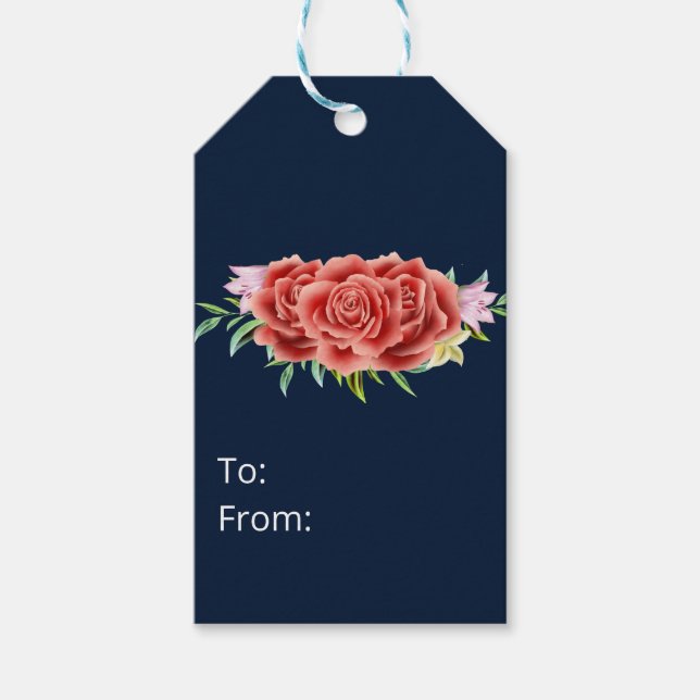 Rose Wedding  Gift Tags (Front)