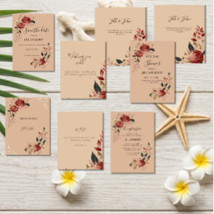 Rose Wedding Invitation Elegant Modern Tropical