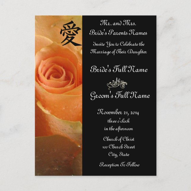 Rose Wedding Invitations and Favours (Front)