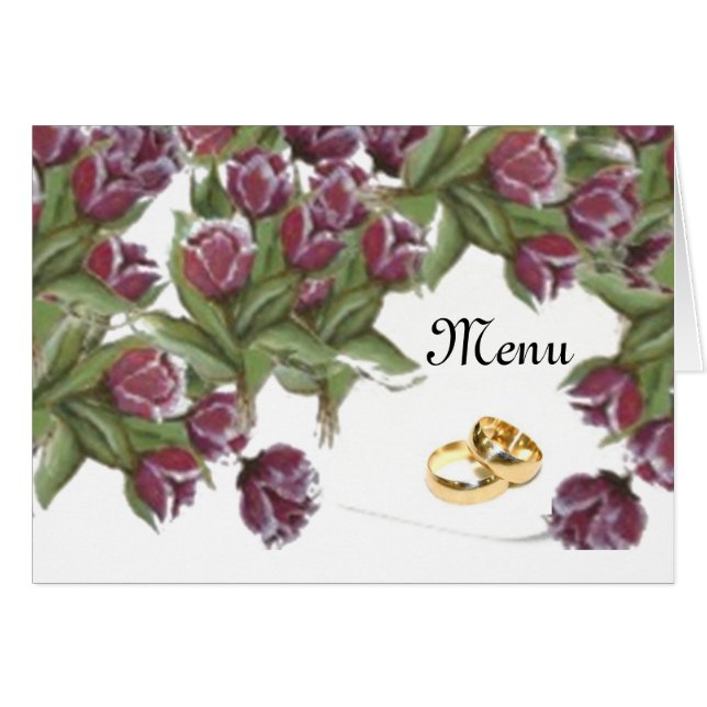 Rose - wedding  menu (Front Horizontal)