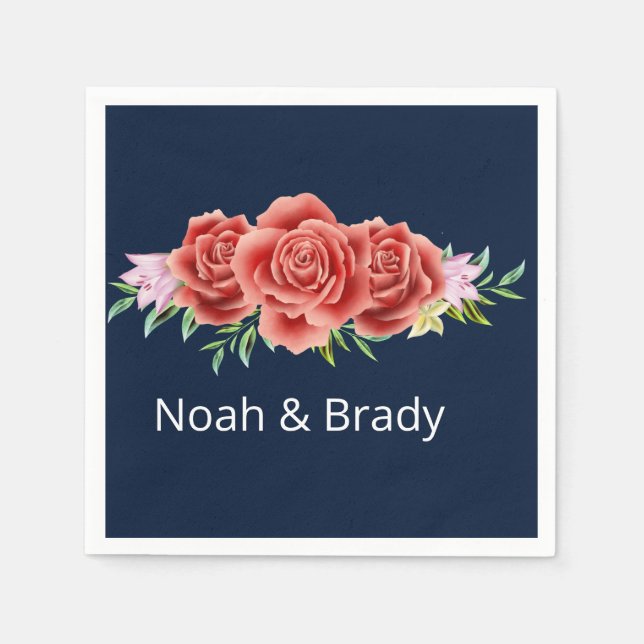 Rose Wedding  Napkin (Front)