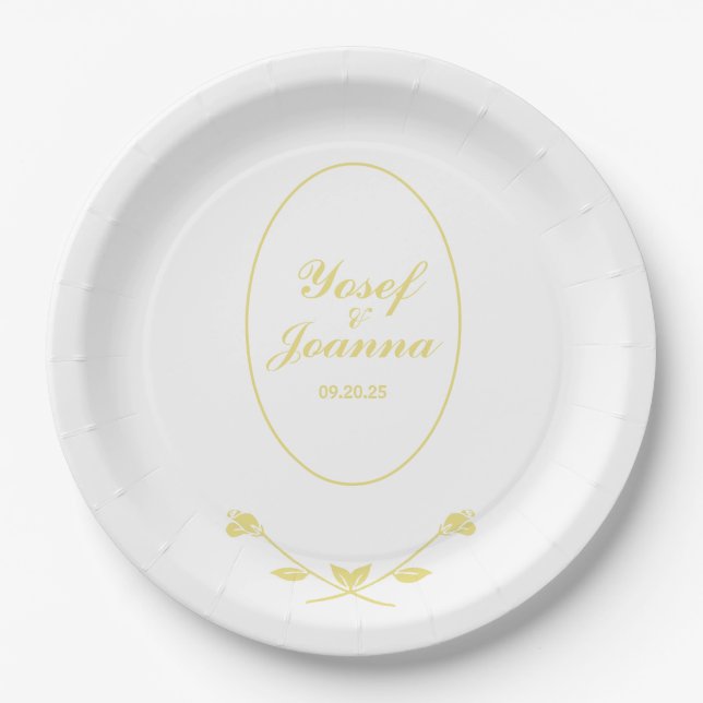 Rose Wedding Paper Plate (Front)