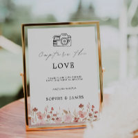 Rose Wedding Photo Hashtag Sign, Capture the Love