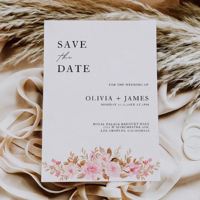 Rose Wedding Save the Date Invitation (Rose Wedding Save the Date Invitation)