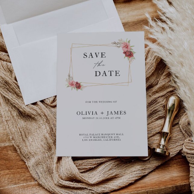 Rose Wedding Save the Date Invitation (Rose Wedding Save the Date Invitation)