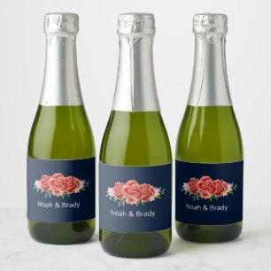 Rose Wedding Sparkling Wine Label