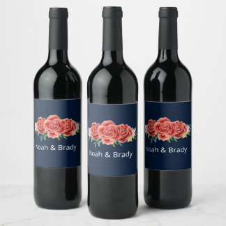 Rose Wedding  Wine Label