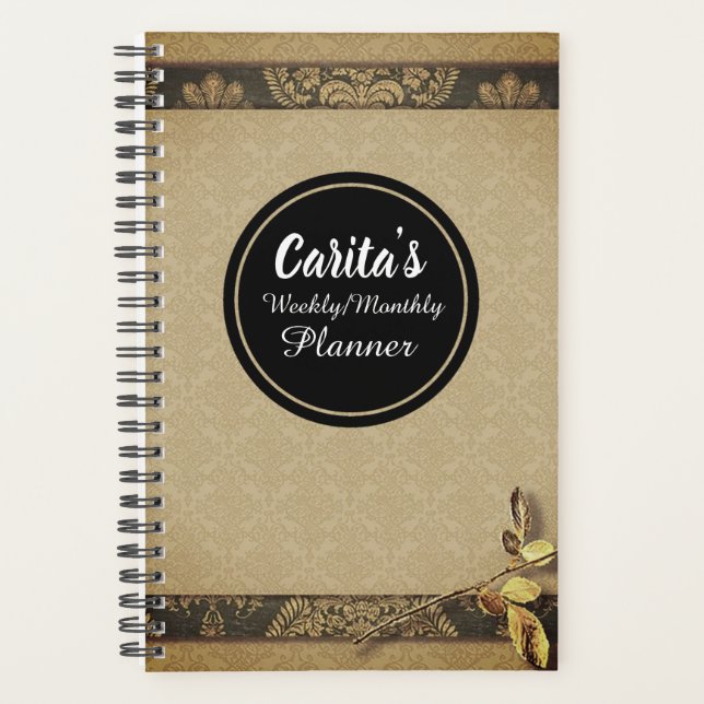 Rose Weekly/Monthly Planner-Sepia Planner (Front)