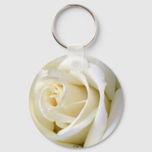 Rose White Key Ring