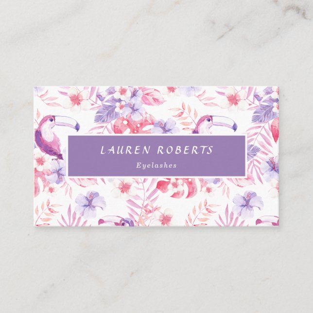 Rose White Luxe Eyelashes Business Card (Front)