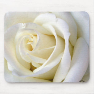 Rose White Mouse Mat
