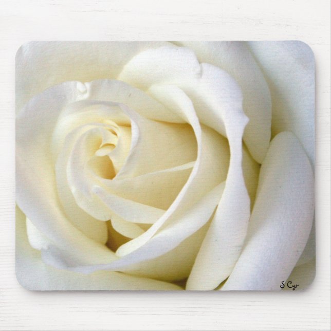 Rose White Mouse Mat (Front)