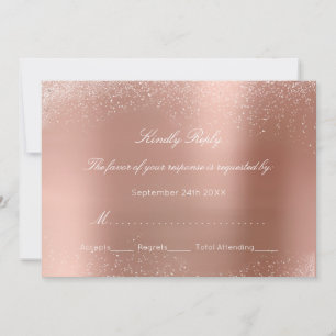 Rose White  Personalised RSVP Delicate Bridal Wedd Invitation