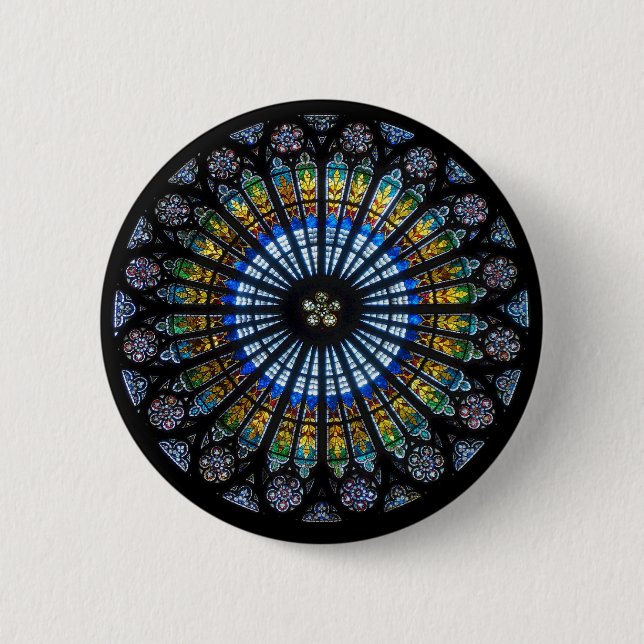 rose window 6 cm round badge (Front)