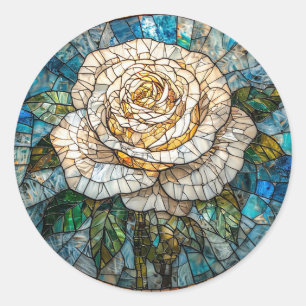 🌹 Rose Window Art Gift For Flower Lovers 🌿 Classic Round Sticker