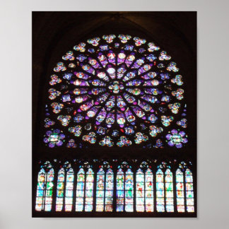 Rose Window Cathedral of Notre Dame, Paris, France Poster