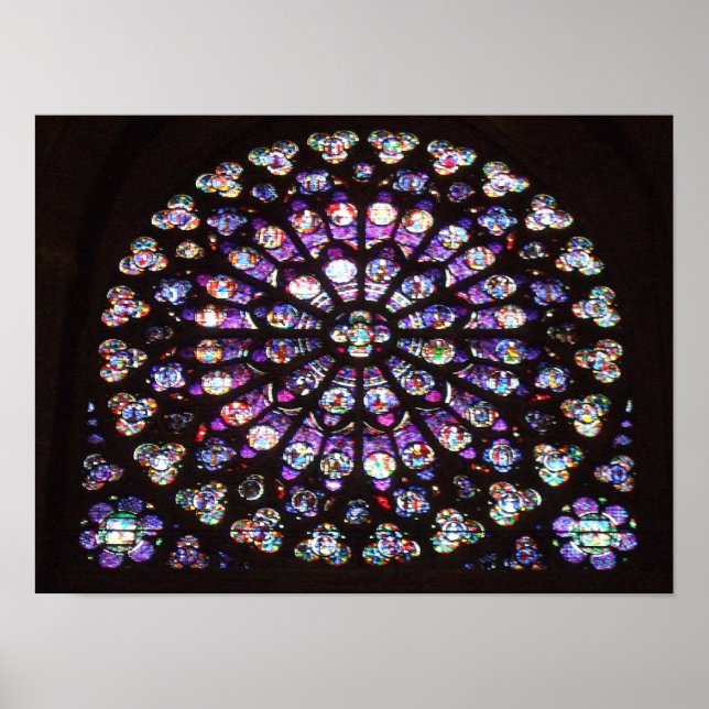 Rose Window Cathedral of Notre Dame, Paris, France Poster (Front)