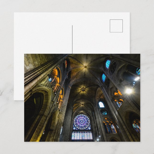 Rose Window Ceiling Notre Dame Cathedral Postcard (Front/Back)